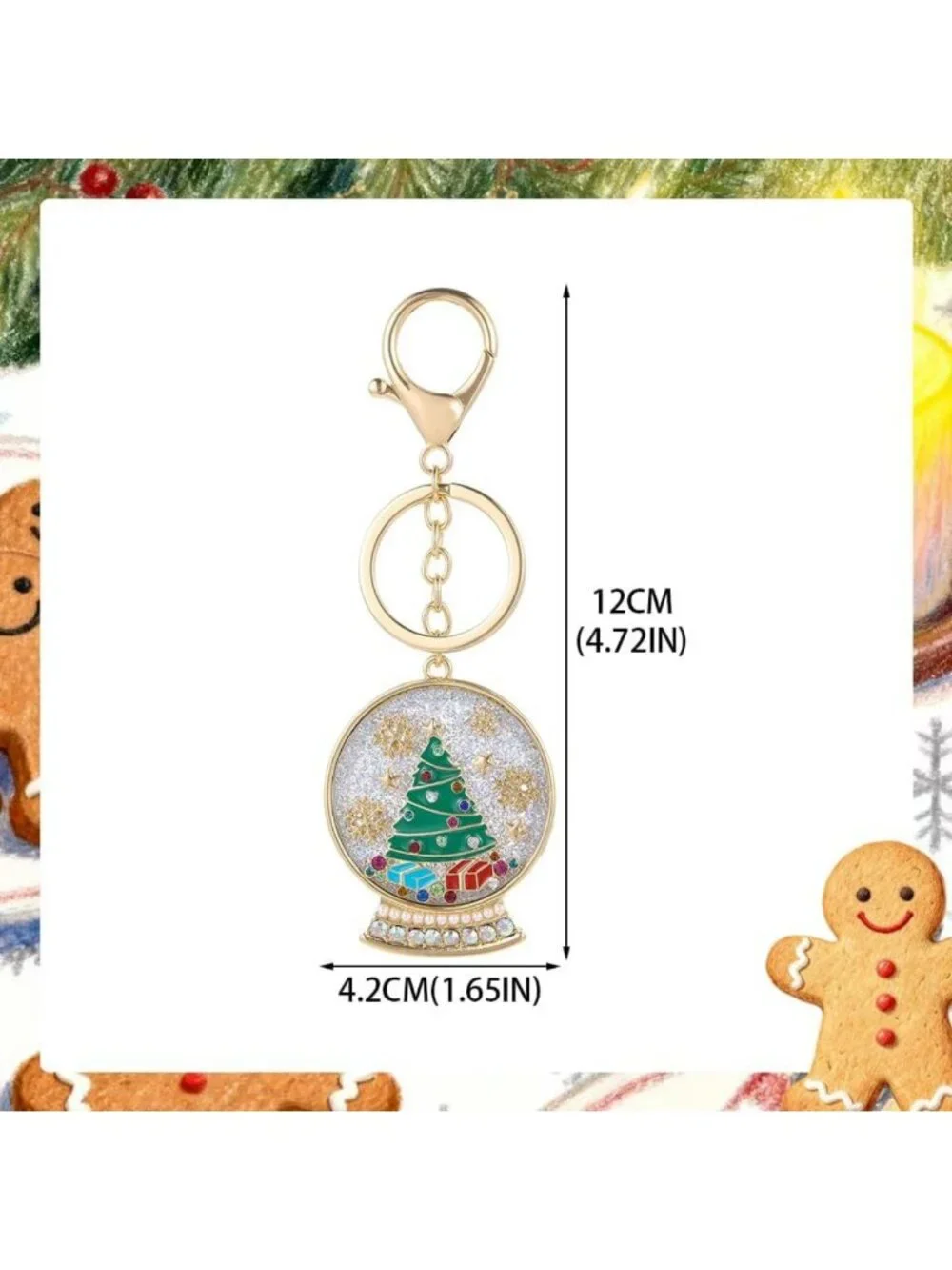 Festive Christmas Tree Nutcracker Bag Charm Keychain for Women - Holiday Gift
